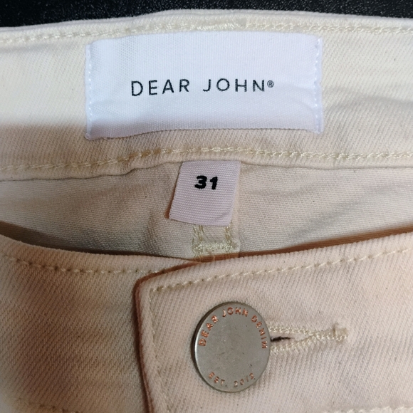 Dear John Ivory Jeans Pants Womens 12 (31) Blaire Straight Leg Stretch Preppy B - Picture 3 of 8